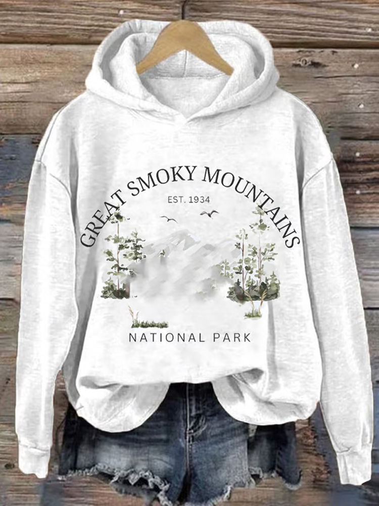 Women's Great Smoky Mountains National Park Print Crew Neck Sweatshirt