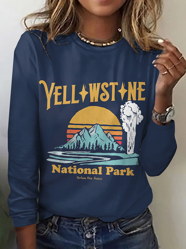 Women's National Park Scenic Eco-friendly Long Sleeves T-shirts