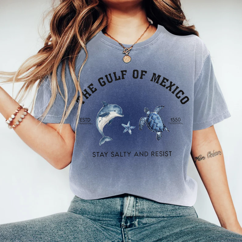 Gulf Of Mexico In Gradient Vintage Women's Washed T-shirt