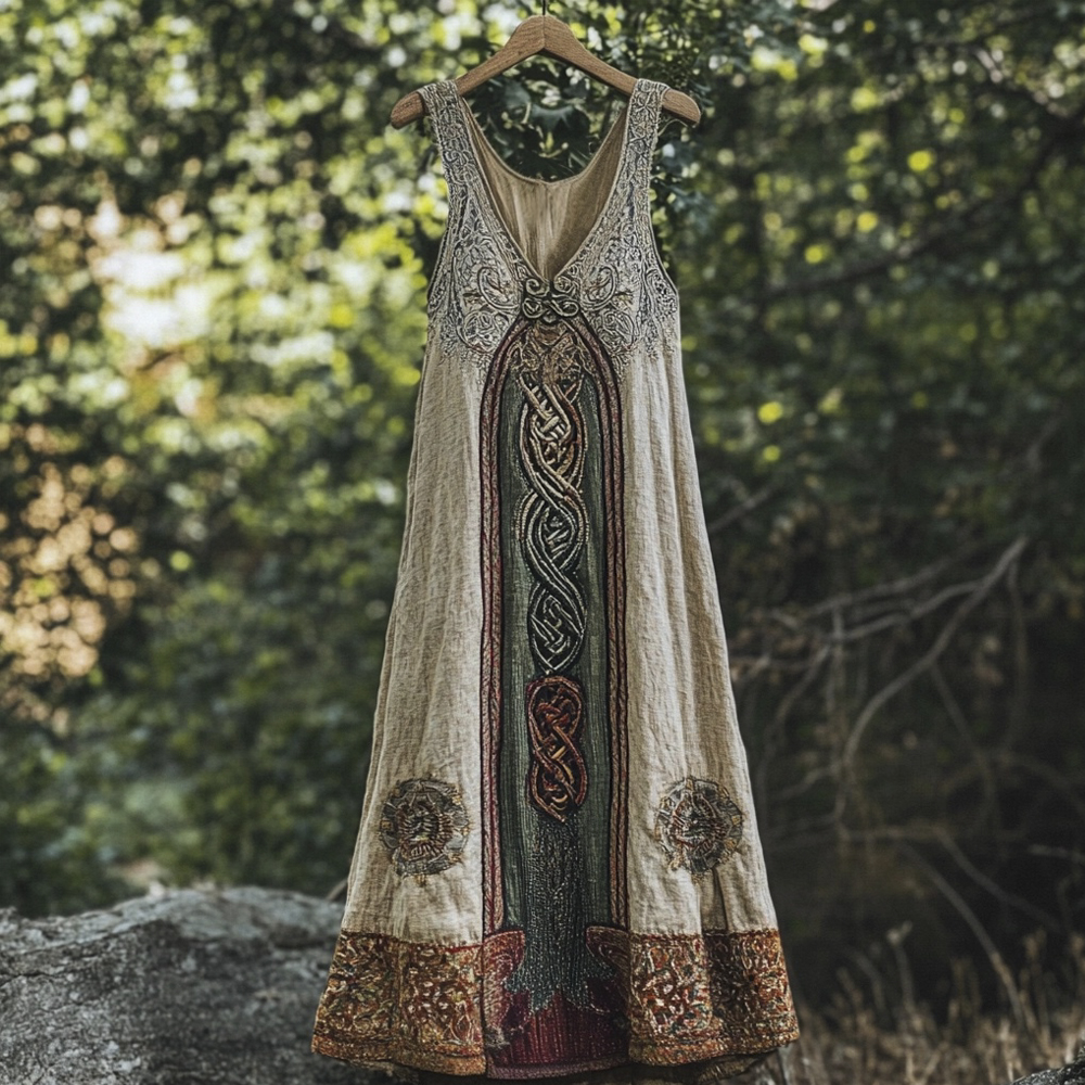 Vintage Celtic Myths Linen Tank Dress