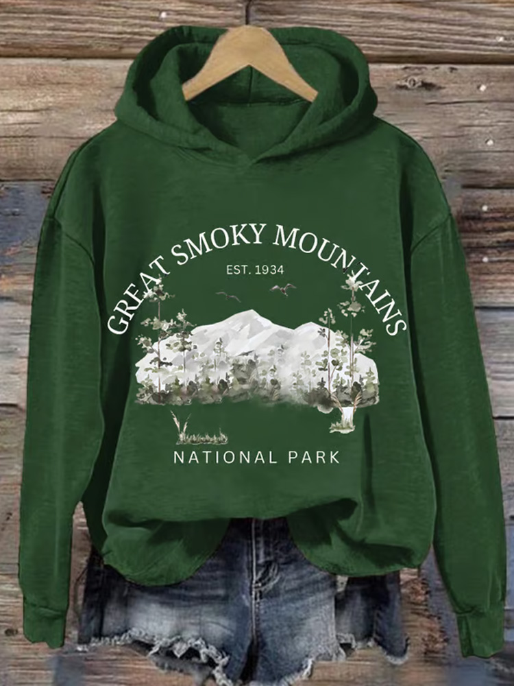Women's Great Smoky Mountains National Park Print Crew Neck Sweatshirt