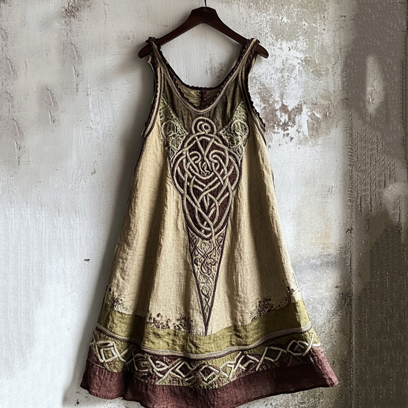 Vintage Viking Gradient Linen Tank Dress