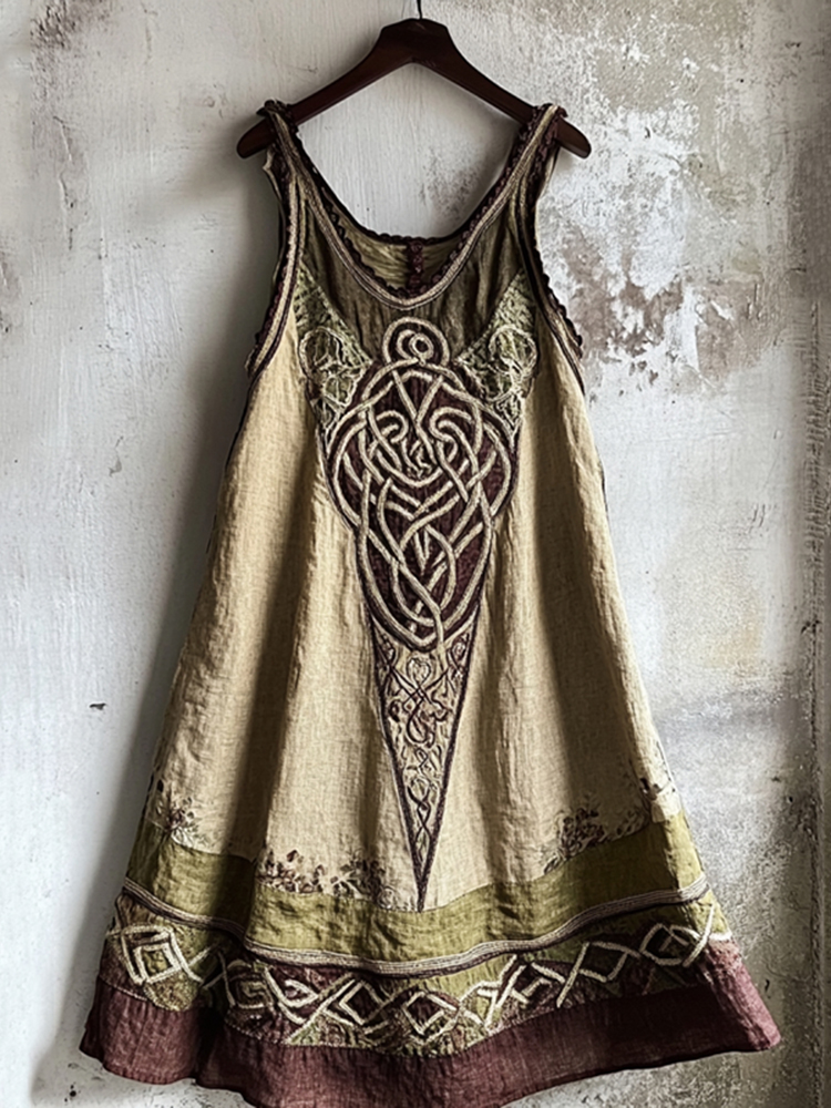 Vintage Viking Gradient Linen Tank Dress