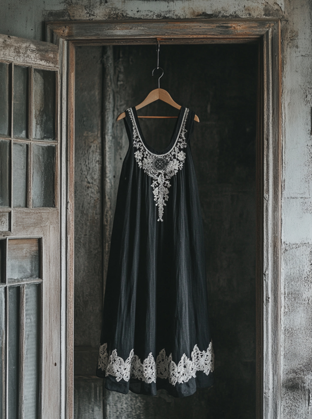 Viking Tribal Celtic Knot And Lace Patchwork Art Linen Tank Dress