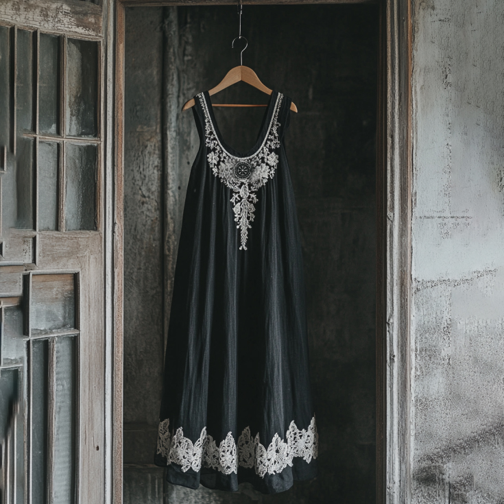 Viking Tribal Celtic Knot And Lace Patchwork Art Linen Tank Dress