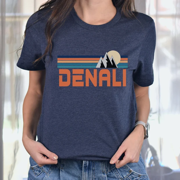 Vintage Denali National Park Camping Nature Lover Hiking alaska comfortable Unisex T-shirt
