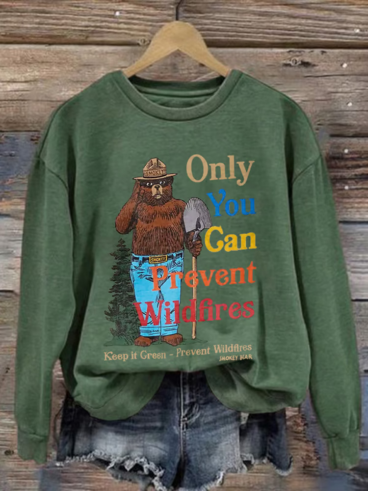 Women's National Park Printed Round Neck Sweatshirt