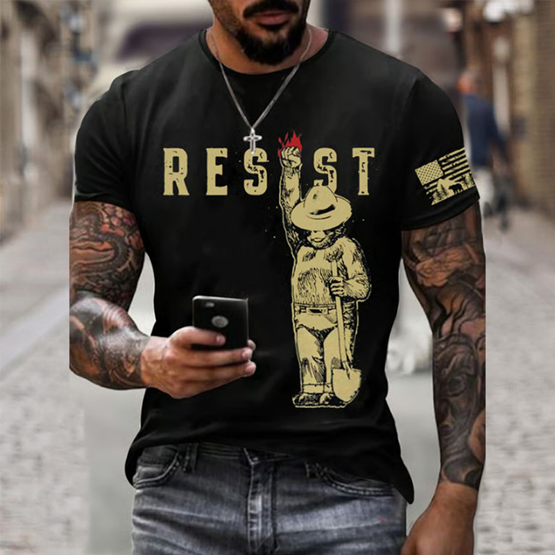 Men's Protect Our National Parks Printed Round Neck T-shirt