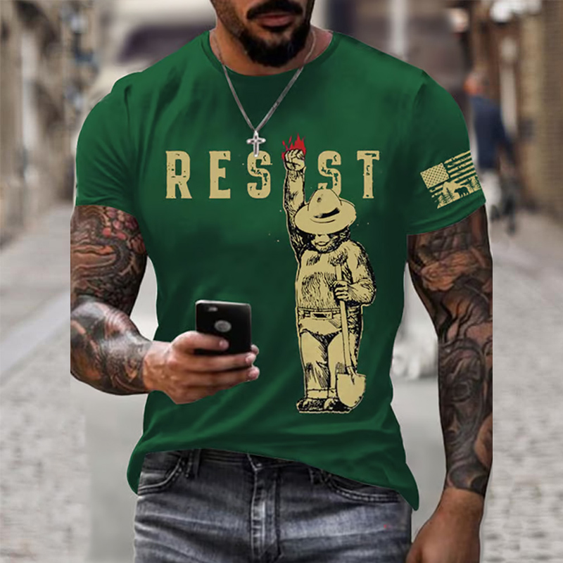 Men's Protect Our National Parks Printed Round Neck T-shirt