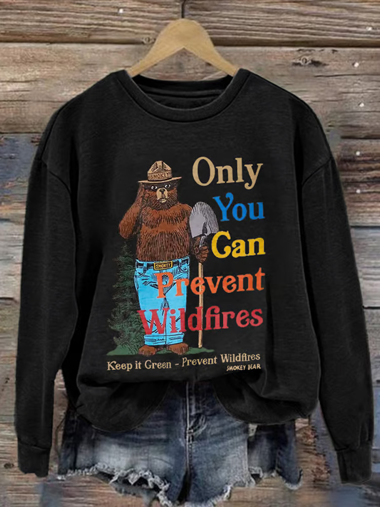 Women's National Park Printed Round Neck Sweatshirt